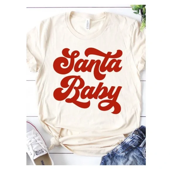 Graphic Santa Baby Tee - Picture 1 of 1